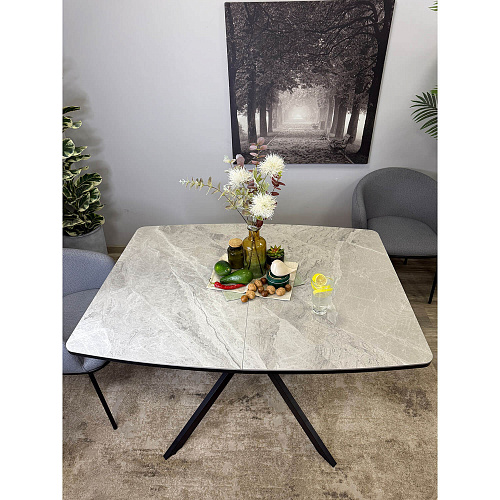 Стол обеденный Kenner BR1200 черный/керамика ITALIAN MIDDLE GRAY