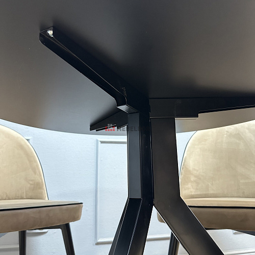 Стол обеденный Kenner RR900 черный/керамика мрамор серый глянец