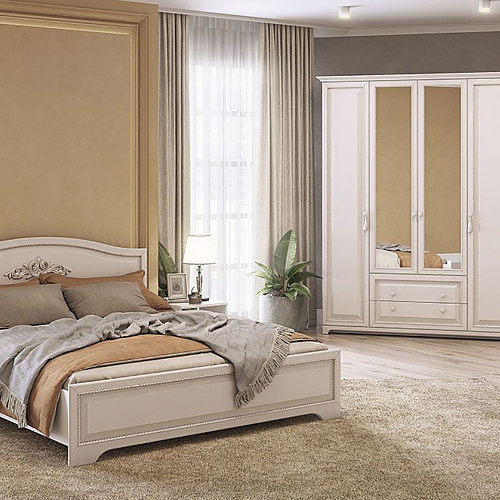 Кровать Белла 160х200 белый/джелато софт