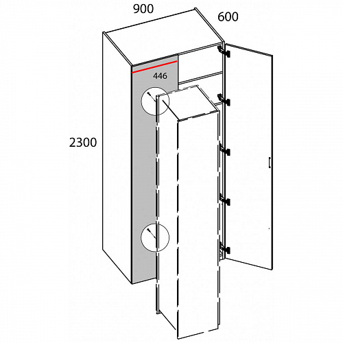 Шкаф MODERN 2DG/K90 Персидский жемчуг