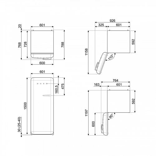 Холодильник SMEG FAB28LBL6