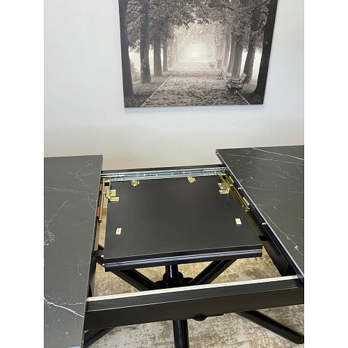 Стол обеденный Kenner DM1550 черный/керамика мрамор черный