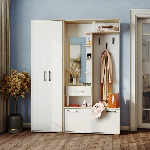 Шкаф Канзас Дуб сонома/Белый