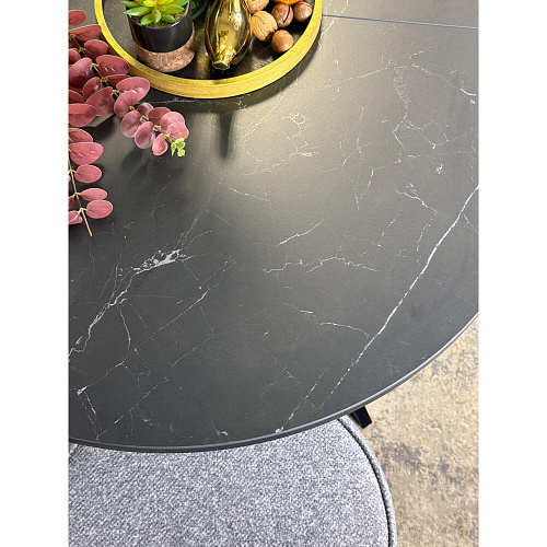 Стол обеденный Kenner DO1200 черный/керамика мрамор черный