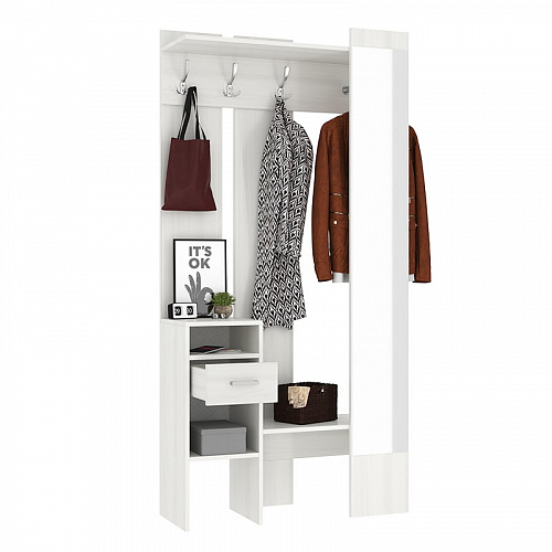 Прихожая Агата белый рамух