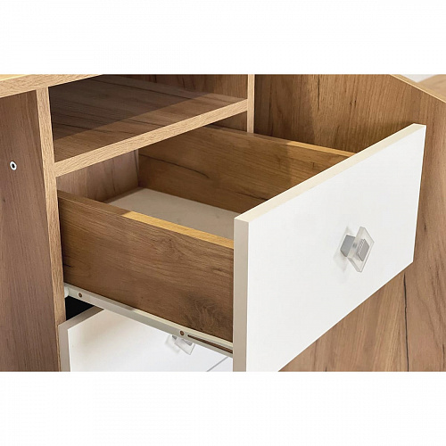 Стол компьютерный Форсаж дуб крафт золотой/белый