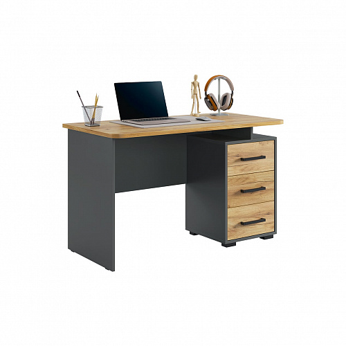 Стол компьютерный Лайт-2 графит/дуб крафт золотой