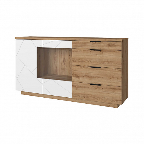 Комод KAYLAS 2V4S Дуб наварра/Эко джелато