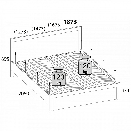 Кровать DOORSET 180 Дуб наварра