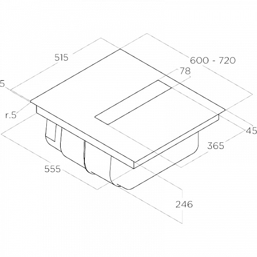 Варочная панель с вытяжкой ELICA NIKOLATESLA FIT RAW BR/A/72-PRF0202501