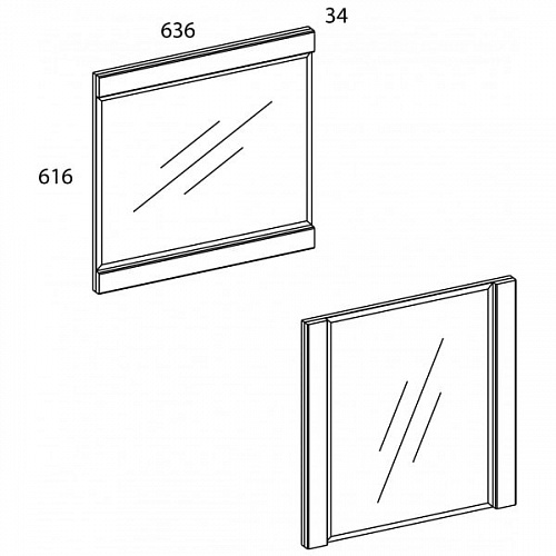 Зеркало навесное JAGGER Дуб монастырский/черный