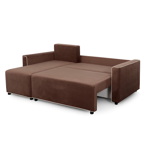 Угловой диван Некст Мора темно-коричневый/бежевый