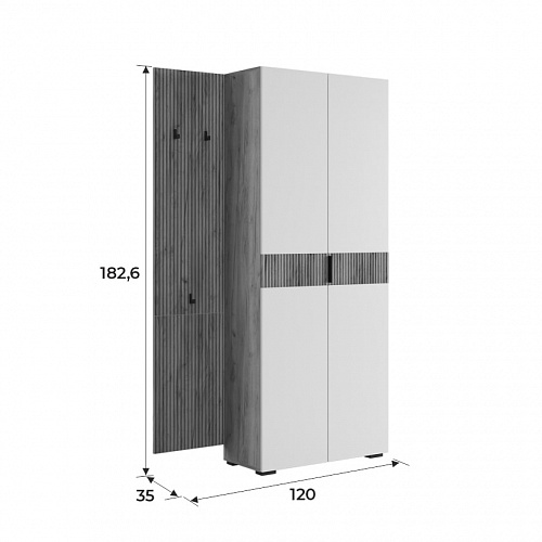 Прихожая К7 дуб крафт золотой/графит