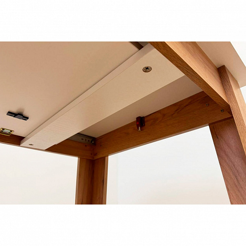 Стол обеденный раздвижной Цезарь белое дерево/дуб крафт золотой