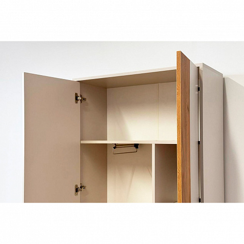 Шкаф двухдверный Доминика  кашемир/дуб крафт золотой