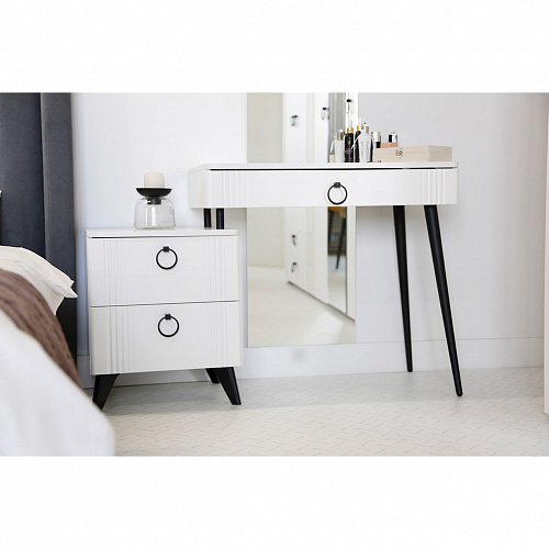 Туалетный столик Ева белое дерево/белый матовый