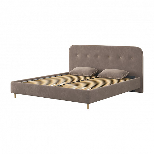 Кровать Лео 180х200 латте/капучино (велюр)