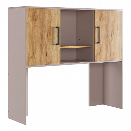 Надстройка стола компьютерного Лайт-2 кашемир/дуб крафт золотой