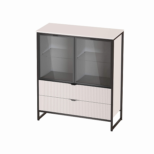 Тумба Нора 2 двери и 2 ящика с витринами Персидский жемчуг