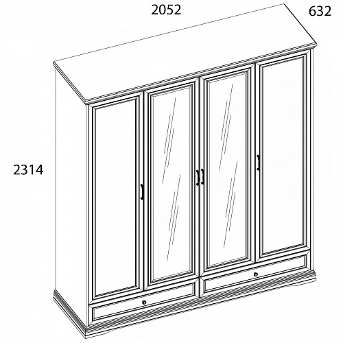 Шкаф VALENCIA 4DG2S Z Серый