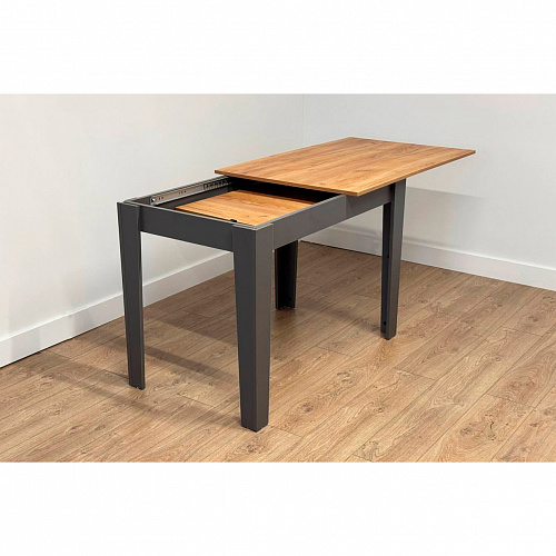 Стол обеденный раздвижной Цезарь дуб крафт золотой/графит