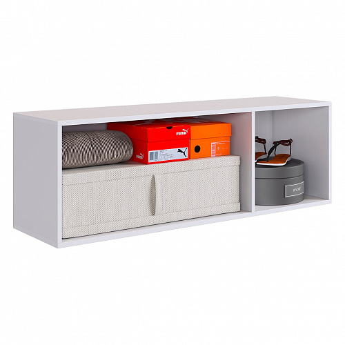 Антресоль трехдверная L1200 Баско белое дерево