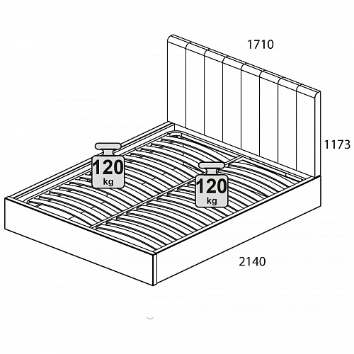 Кровать с подъемным механизмом SABRINA 160 NEBBY 001