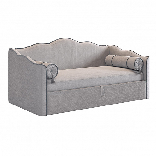 Кровать-софа Лея К1 90х200 галька (велюр)/графит (велюр)