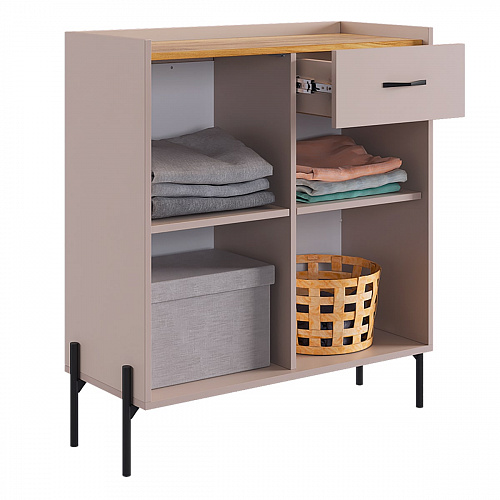 Комод Доминика с ящиком кашемир/дуб крафт золотой