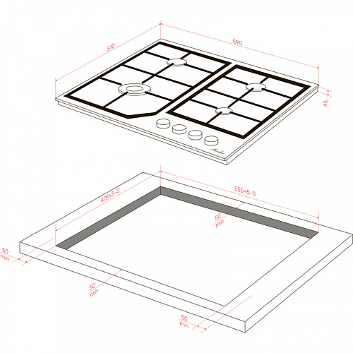 Варочная поверхность MONSHER MGG 63 Noir
