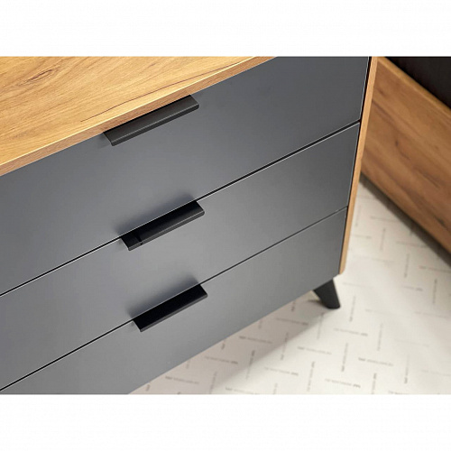 Комод Адам дуб крафт золотой/графит