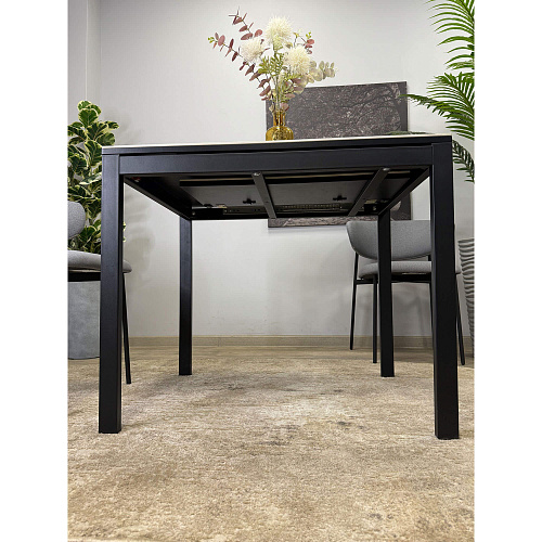 Стол обеденный Kenner LK900 черный/керамика GLORIA WHITE