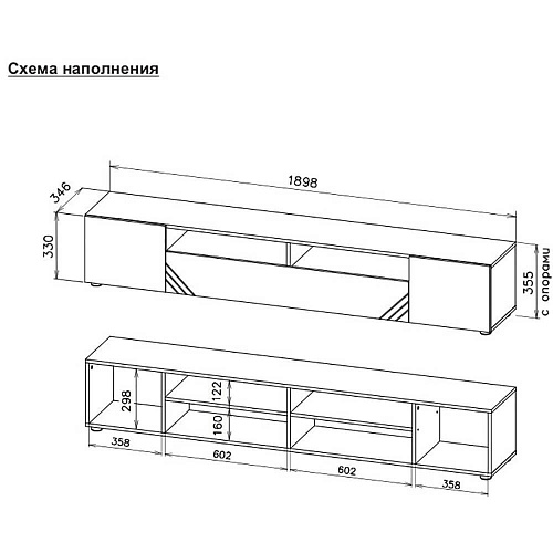Тумба ТВ Байкал Дуб золотой/Графит