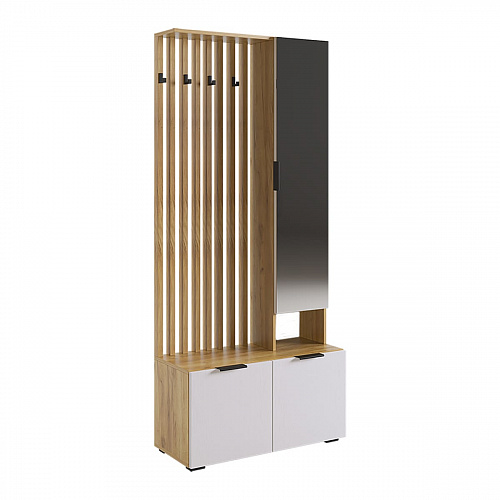 Прихожая Бери К3 дуб крафт золотой/белое дерево