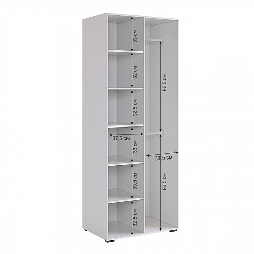 Шкаф двухдверный Ева 104.01 белое дерево/белый матовый