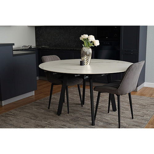 Стол обеденный керамический Раунд Белый