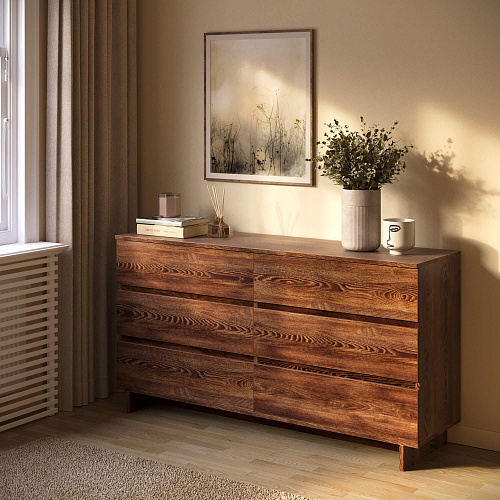 Комод НК DIEGO 6 ящиков Каштан