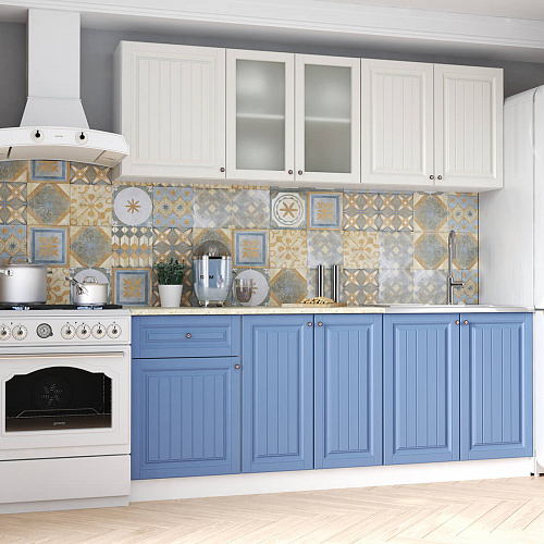 Кухня Хозяюшка 2,0 Акация Белая-Деним