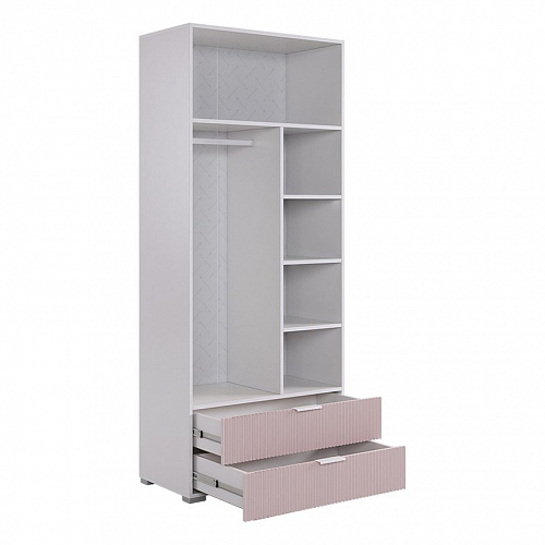 Набор детской мебели Зефир К2 белое дерево/белый муар/пудра розовая (эмаль)