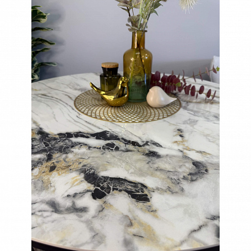 Стол обеденный Kenner LD1000 черный/керамика гранит арктический глянец