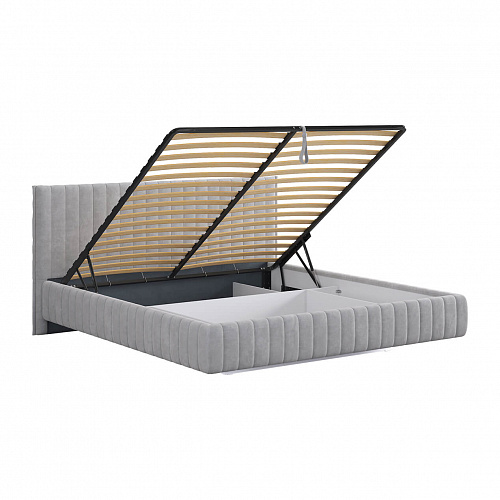 Кровать с подъемным механизмом Твикс 180х200 галька (велюр)