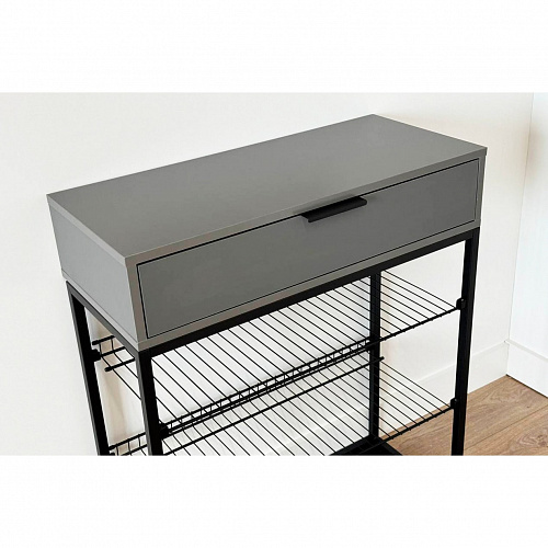 Обувница Краш черный муар/графит