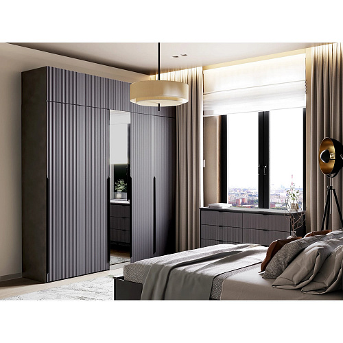 Антресоль 2-дверная Нора Металл Бруклин/Графит