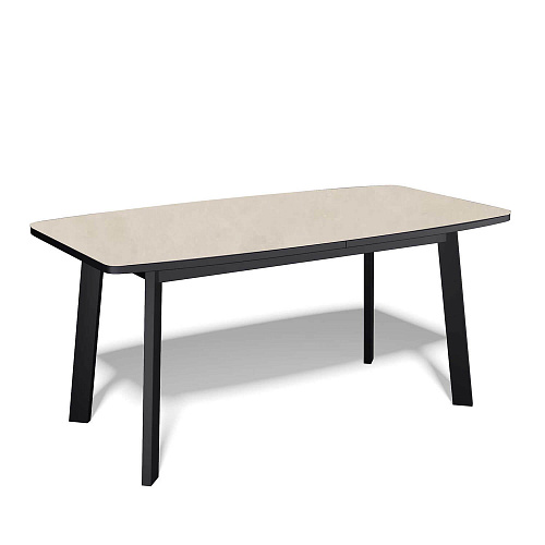 Стол обеденный Kenner AK1400 черный/керамика OKARA LIGHT YELLOW