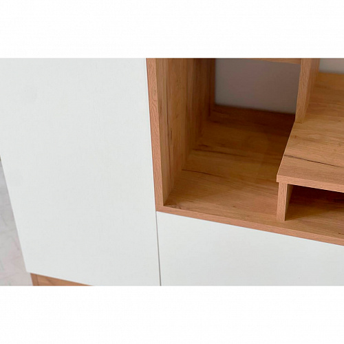 Стенка Токио дуб крафт золотой/белое дерево