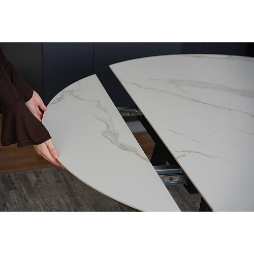 Стол обеденный керамический Раунд Белый