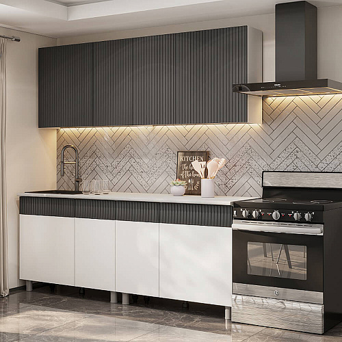 Кухня София 2,0 Белый/Бланж/Графит матовый/Антарес