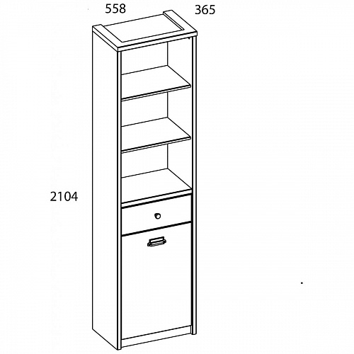 Шкаф открытый 1D1S/D1 DIESEL дуб мадура/веллингтон