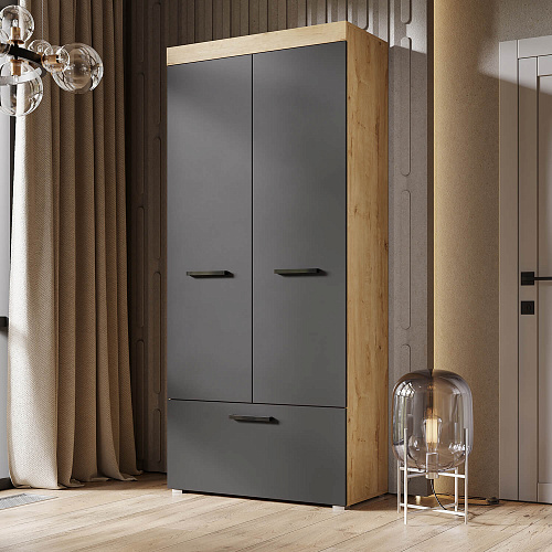 Шкаф Бастон Дуб Вотан/Графит