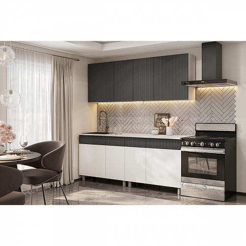 Кухня София 2,0 Белый/Бланж/Графит матовый/Антарес